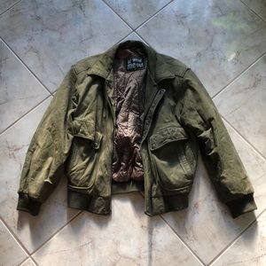 U2 Wear Me Out Army Green Men’s Vintage Leather Jacket